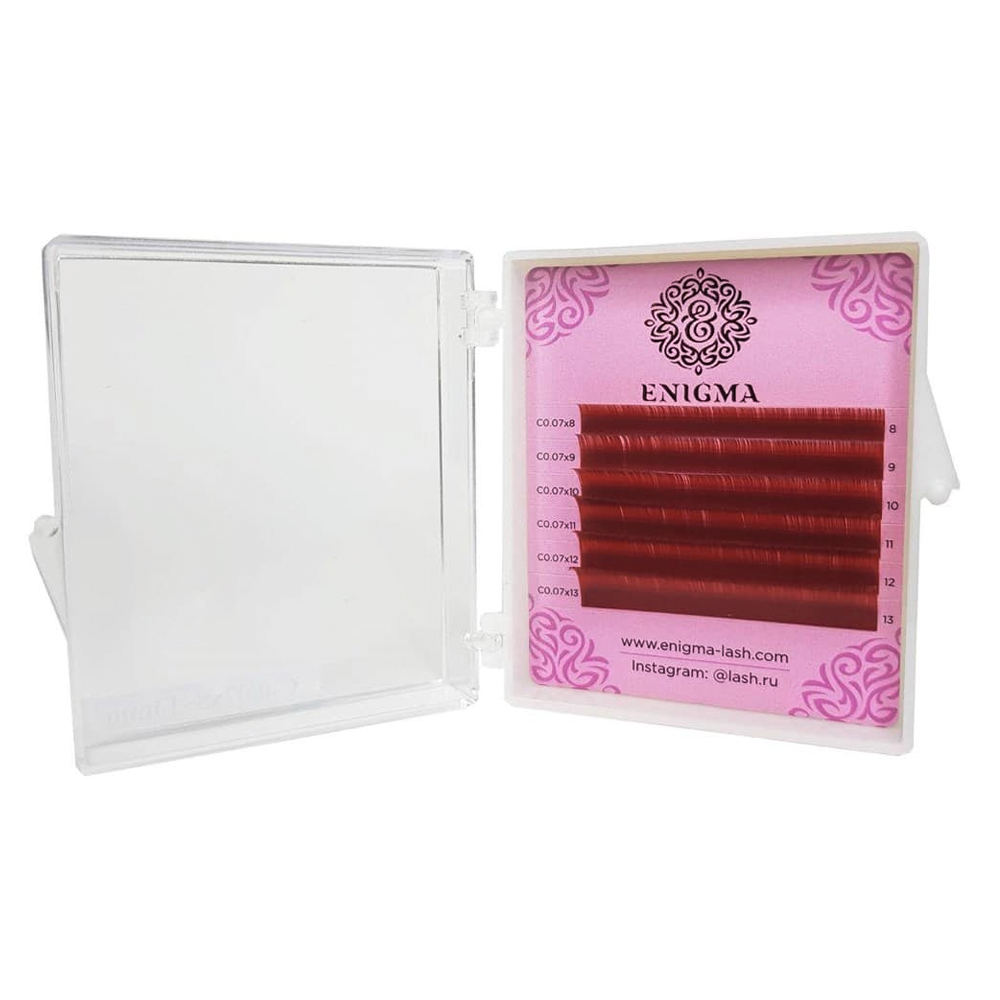 Ресницы цветные Enigma Bordeaux, Бордовые, Микс 6 линий