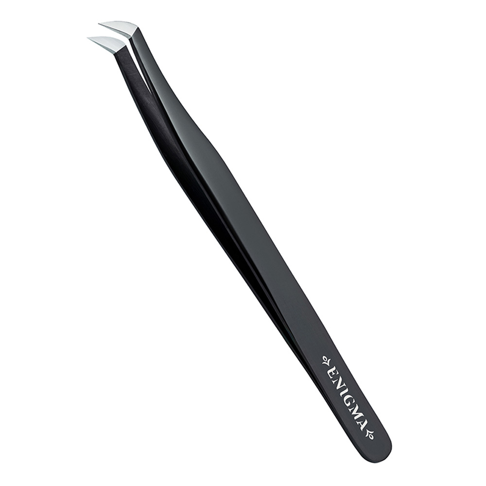 Пинцет Enigma с ручной заточкой extra-sharp, Volume new, Black