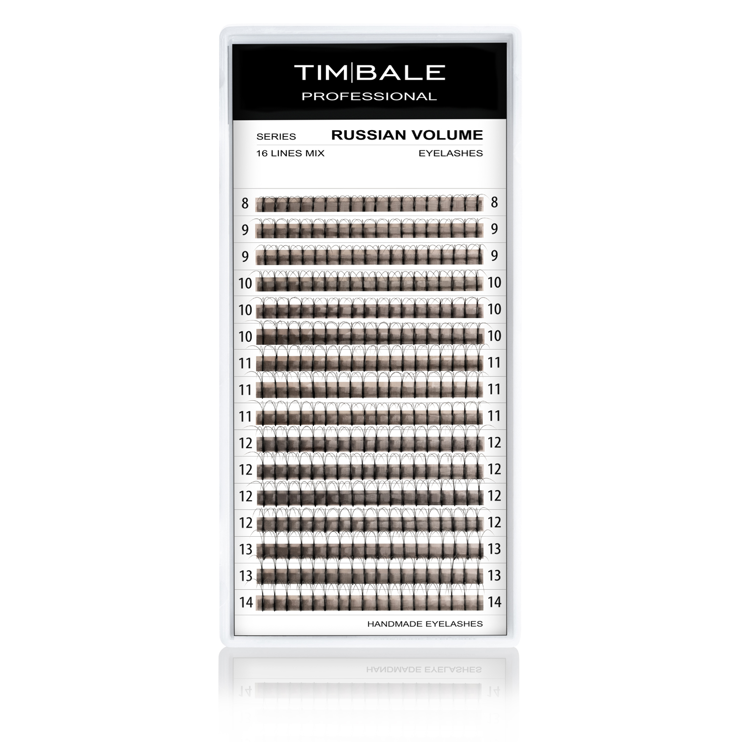 Ресницы 3D TimBale Volume, Готовые пучки, Микс 16 линий